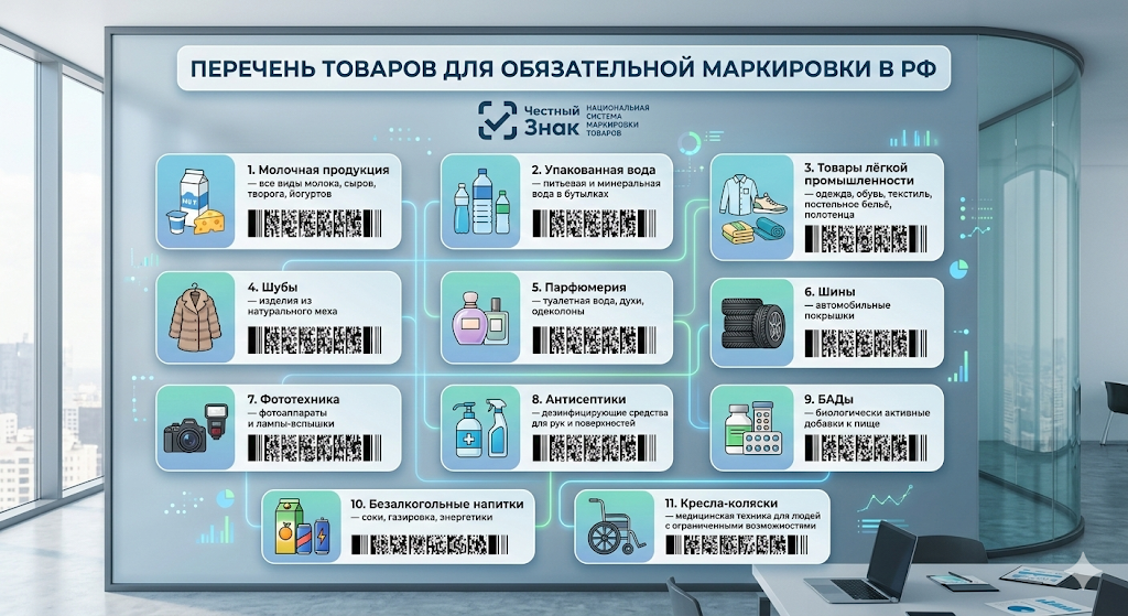 Перечень товаров для маркировки